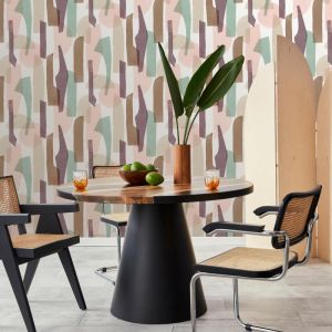 Lutèce Papier peint vinyle ARTY géométrique rose