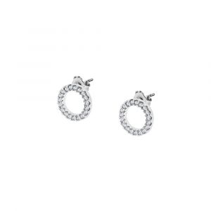 Cleor Boucles D'oreilles En Argent 925/1000 Et Zircon