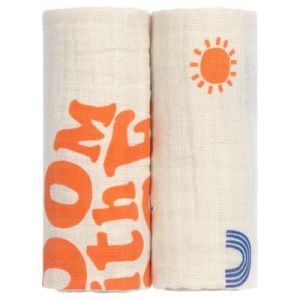 Lässig Linge de gaze M pack de 2 Blossom nature 60 x 60 cm - Taille 60x60 cm