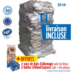 Palette de buches de bois 30 cm 2000 dm3