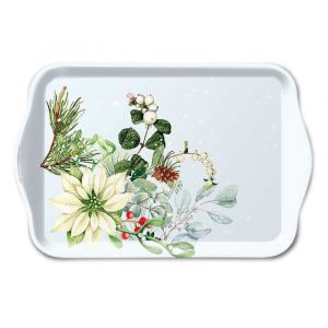 Ambiente Petit plateau rectangulaire poinsettias blancs
