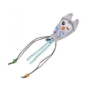 Jouet peluche pour chat chouette avec boule en bois Nobby Pet