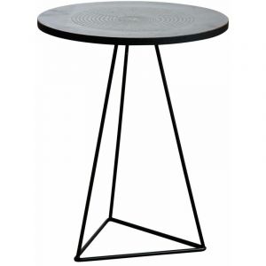 Aubry Gaspard Table ronde métal zinc antique