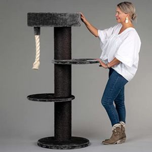 Image de Arbre &agrave; chat - RHRQuality Maine Coon Sleeper Blackline Gris fonc&eacute; gros chats