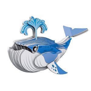 Dam Puzzle 3d en carton en relief. Design de baleine bleue.