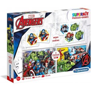 Clementoni Superkit 4 en 1 - The Avengers (2 Puzzles + Memory + Domino)