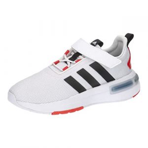 Image de Adidas Racer TR23 Shoes Kids8 EL Chaussures de Course, FTWR White/Core Black/Bright Red Strap, 38 2/3 EU