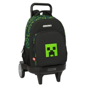Safta MINECRAFT TNT - Grand sac à dos à roulettes, compact évolution, amovible, idéal pour les enfants de différents âges, confortable et polyvalent, qualité et résistance, 33 x 22 x 45 cm, multicolore, M,