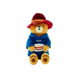 Peluche ours paddington avec son manteau et sa tasse 37 cm - set doudou enfant + carte offerte - dessin anime