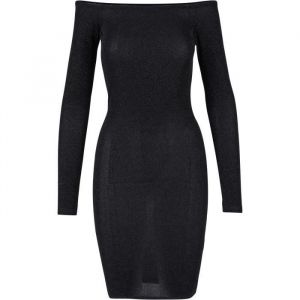 Urban classics Robe pull à manches longues et épaules dénudées femme