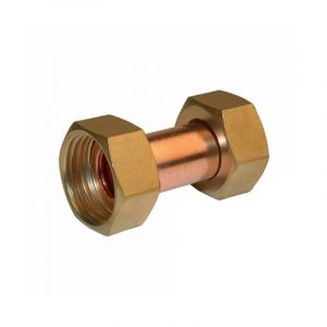 Quick Plomberie Raccord 2 &eacute;crous prisonniers laiton - &agrave; visser - pour tube cuivre - Dimensions: 15x21