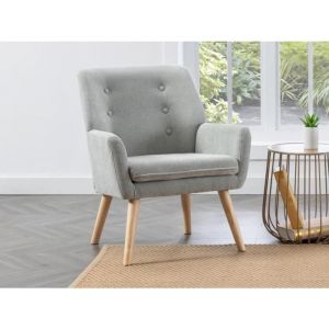 Fauteuil en tissu vert d'eau SERINO