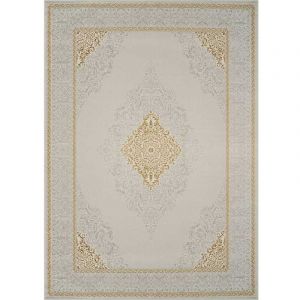 Toutapis - Grand tapis lavable en machine oriental doré satiné star 02 240x340 cm