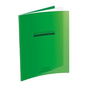 Image de Conquerant 400002785 - Cahier Classique piqué 17 x 22 cm couv. PP vert 32 pages 90g/m², Grands carreaux 3mm