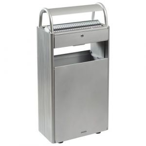 Rossignol Cendrier 12 L avec corbeille 60 L Kopa Gris métal - RAL 9006,