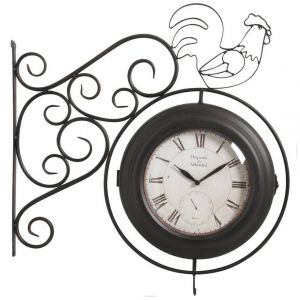 Aubry Gaspard Horloge murale coq double face