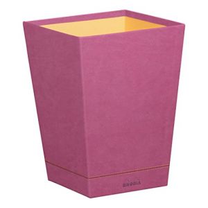 Image de Rhodia Rama corbeille à papier simili cuir italien 27x27x32 cm - Fuchsia