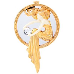 Design Toscano PD0451 Dame du lac art déco miroir de mur Ivoire 1,5 x 18 x 29 cm
