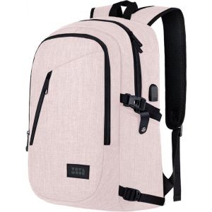 Image de TRVLMORE Sac à dos - 25L - 15.6 Inch - Sac à dos pour ordinateur portable avec USB - Cartable - Homme et Femme - Sac - Garantie à vie - Rose