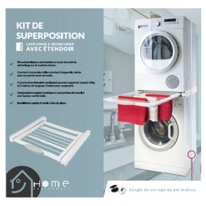 Image de Home equipement Kit de superposition avec séchoir 00668 pour Lave linge - nc