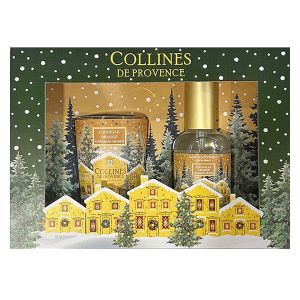 Collines de Provence Coffret cadeau parfum intérieur et bougie senteur cannelle orange Collines de Provenc