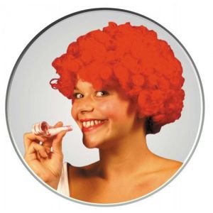 Image de Perruque adulte pop boucles rouge afro clown 80s carnaval accessoire fetes