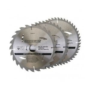 Silverline 408979 - 3 lames TCT 205mm pour scie circulaire