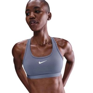 Nike Brassiere swoosh a maintien normal bleu femme