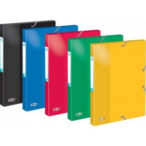Elba 400010366 - Boîte à élastiques School Life 24x32, en carte pelliculée, dos de 25, coloris assortis (5)