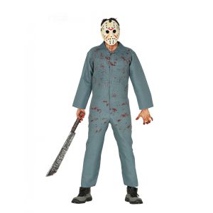 Déguisement combinaison tueur fou homme - Couleur Argenté / gris - Taille L (52-54)