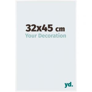 Yd. - Your Decoration - 32x45 cm - Cadre Photo en Plastique Avec Verre acrylique - Anti-Reflet - Excellente Qualité - Blanc Brillant - Cadre