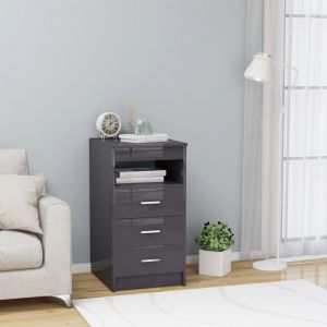 Image de VidaXL Armoire à tiroirs Gris brillant 40x50x76 cm Aggloméré