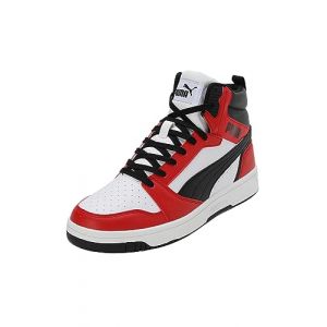 Puma Mixte Rebound V6 Basket, Noir pour Tous Les Temps Rouge, 41 EU