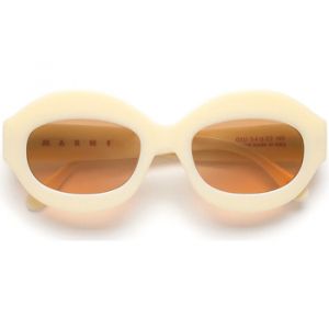 MARNI Unisex Ik Kil Cenote Panna 01U Lunettes de soleil Acétate Blanc Marron Oversize Normale