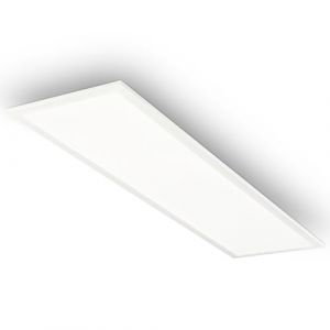 BRILONER - Panneau LED avec lumière blanc neutre, IP44 protection contre les éclaboussures, dalle led, panneau plafond, plafonnier, lustre salon, lustre cuisine, 100x25x6 cm, blanc
