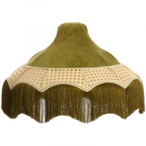 Light&living Casquette &Oslash;45x36 cm MIZIA velours vert+toile naturelle