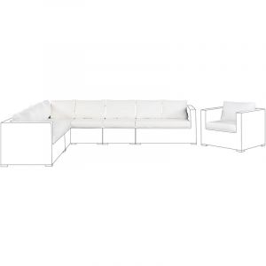 Beliani Set de housses de coussins blanc crème pour salon de jardin XXL