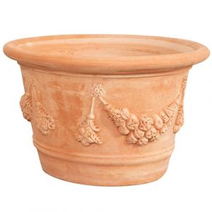 Biscottini Vase en Terre Cuite 52 x 52 x 36 cm | Petit Pot d'extérieur Made in Italy | Vases d'extérieur en Terre Cuite