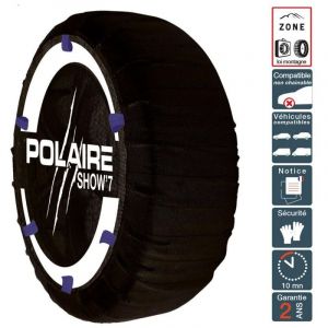 Polaire Chaussette chaine neige textile pneu 245/55R16 haute r&eacute;sistance - Noir