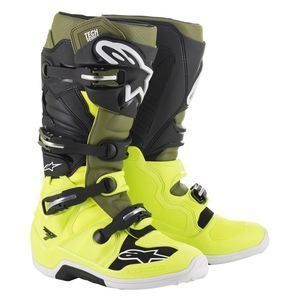 Alpinestars Bottes cross Tech 7 jaune fluo/vert militaire/noir - US-11