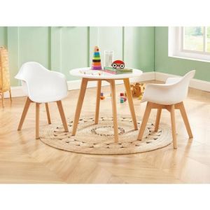 Ensemble table enfant LOULOUNE + 2 chaises POUPINETTE - Blanc