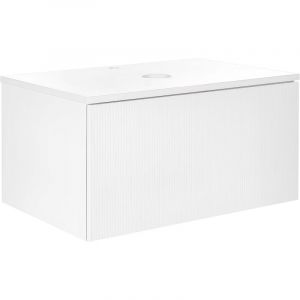 Beliani Meuble De Salle De Bain 80 X 52 Cm Blanc Alzira