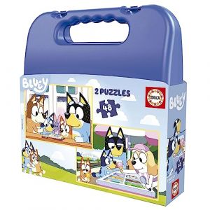 Educa Ensemble de Deux Puzzles avec 48 pièces des Personnages bluey | Présenté dans Une Magnifique Valise pour Les Garder. Nous recommandons à partir de 5 Ans (19831)