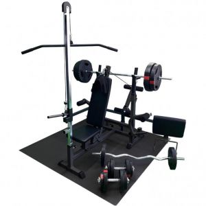 Gorilla Sports Banc de musculation multifonction universel avec 46 pièces Noir