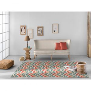 Vivabita Tapis moderne plat multicolore coton Astrid 80x150 Multicolore