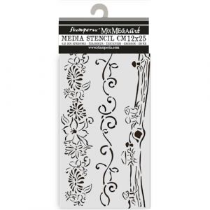 Stamperia - Thick Stencils for Scrapbooks, Albums, Cards, Bullet Journalling, and More, Flexible Material, Easy to Clean, Perfect for Hobbies, Crafts and Gifting (Hidden Grove, 3 Borders)