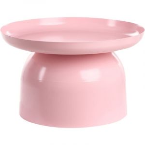 Beliani Table Basse d'Appoint en Métal Ronde Rose Pastel Torrens
