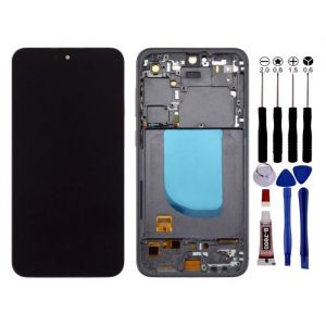 Ecran Pour Samsung galaxy S23 FE SM-S711 Châssis Noir Avec Empreinte