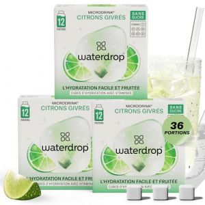 Image de Waterdrop Lime Trio – 36 Würfel mit Vitaminen – Sorte: FROSTED LIME – vegan, zuckerfrei