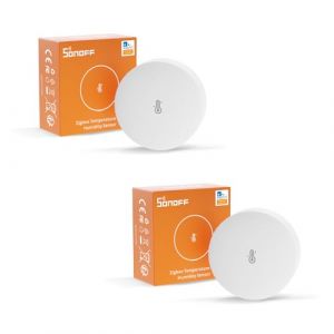 Sonoff SNZB-02P Capteur de Temp&eacute;rature et d'Humidit&eacute; Intelligent, ZigBee 3.0 Thermom&egrave;tre Hygrometre Int&eacute;rieur, ZigBee Hub Requis, Compatible avec Alexa, Google Home, Smartthings (2 Pack)